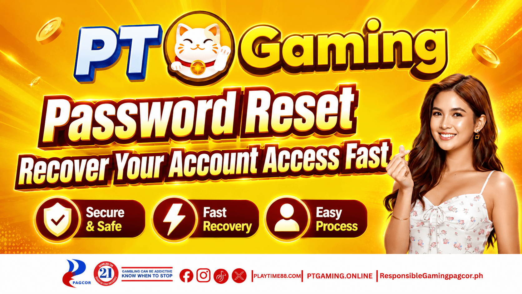 PTGaming Password Reset Banner
